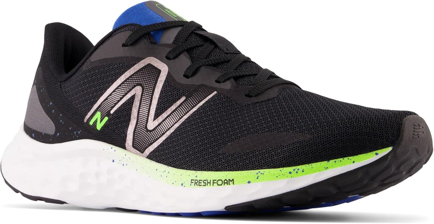 imageNew Balance Mens Fresh Foam Arishi V4Running ShoeBlackPixel GreenCobalt