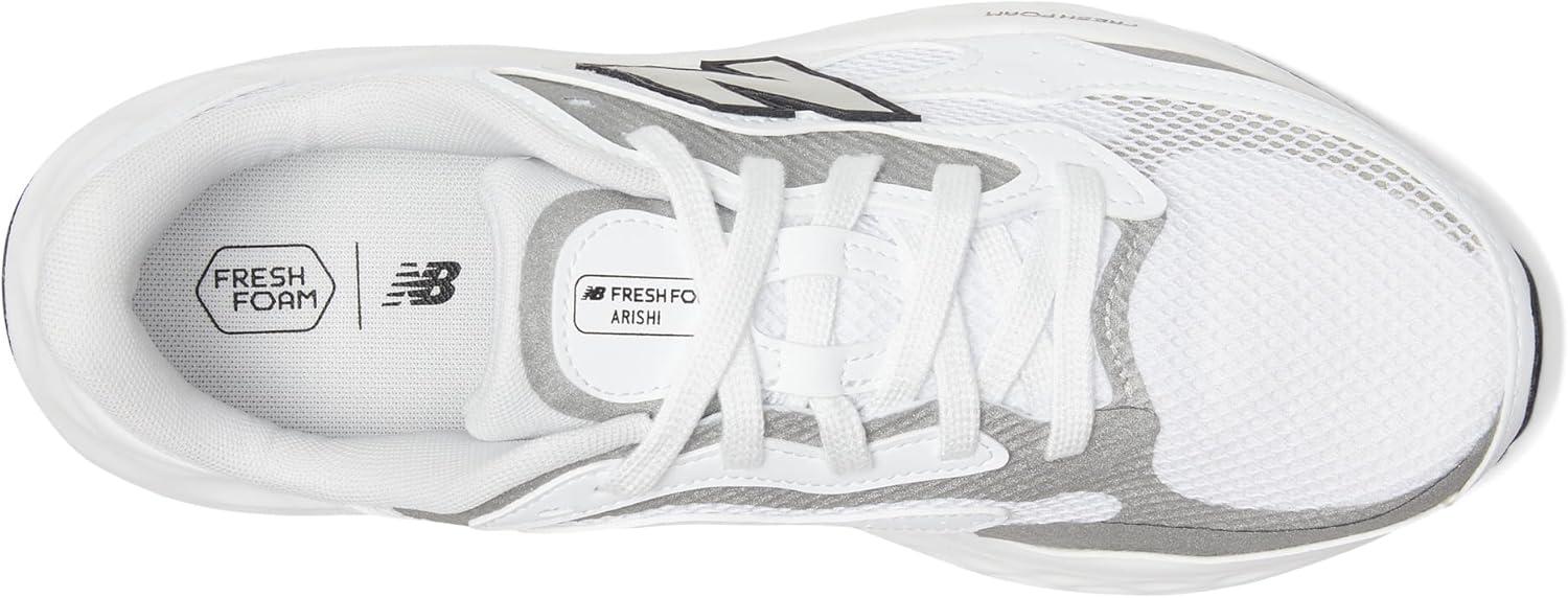 imageNew Balance Mens Fresh Foam Arishi V4Running ShoeNb WhiteSilver MetallicBlack