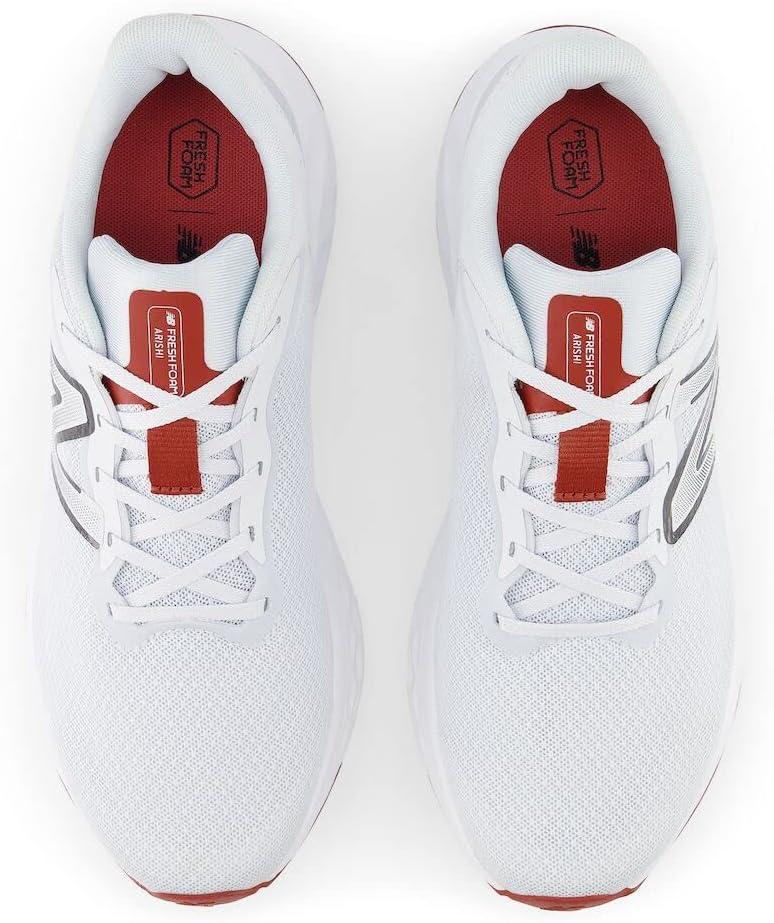 imageNew Balance Mens Fresh Foam Arishi V4Running ShoeQuartz GreyBrick Red