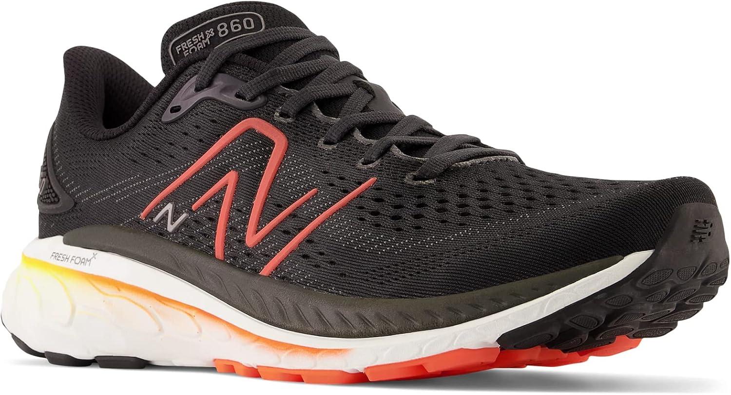 imageNew Balance Mens Fresh Foam X 860 V13BlackNeon DragonflyHot Marigold