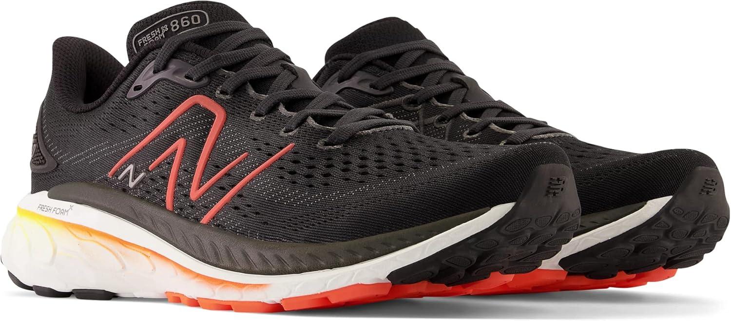 imageNew Balance Mens Fresh Foam X 860 V13BlackNeon DragonflyHot Marigold
