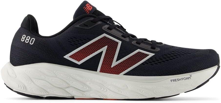 imageNew Balance Mens Fresh Foam X 880 V14 Running ShoeBlackSilver MetallicNeo Flame