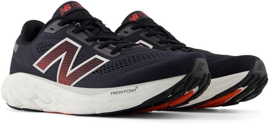 imageNew Balance Mens Fresh Foam X 880 V14 Running ShoeBlackSilver MetallicNeo Flame