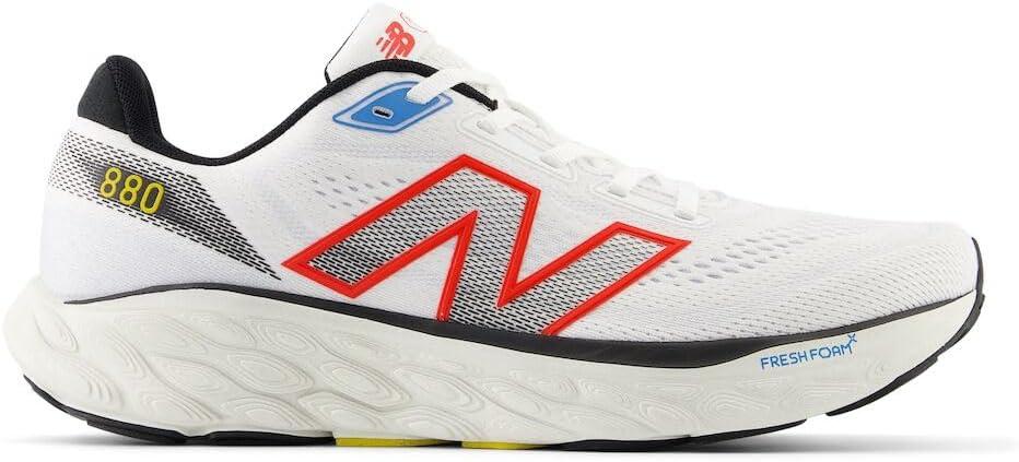 imageNew Balance Mens Fresh Foam X 880 V14 Running ShoeWhiteNeo FlameBlack