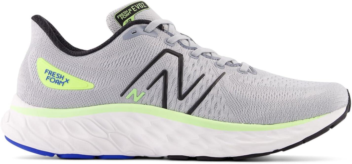 imageNew Balance Mens Fresh Foam X Evoz V3 Running ShoesAluminum GreyBlackBleached Lime Glo