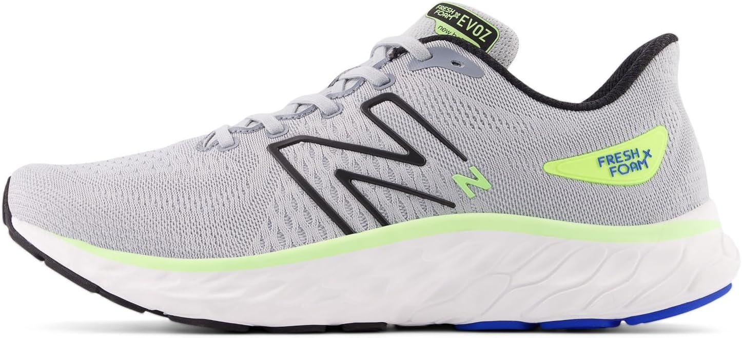 imageNew Balance Mens Fresh Foam X Evoz V3 Running ShoesAluminum GreyBlackBleached Lime Glo