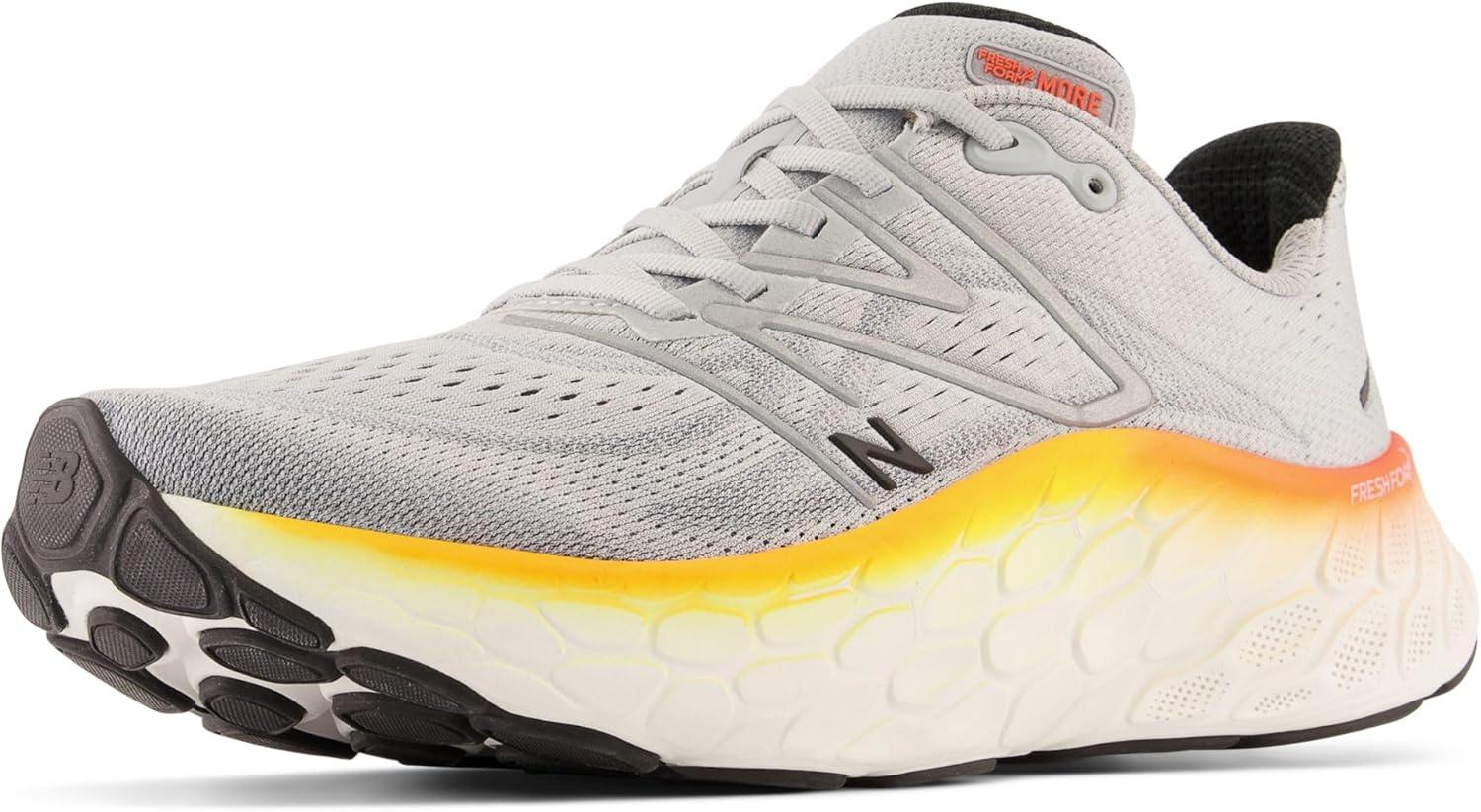 imageNew Balance Mens Fresh Foam X More V4Aluminum GreyNeon DragonflyHot Marigold