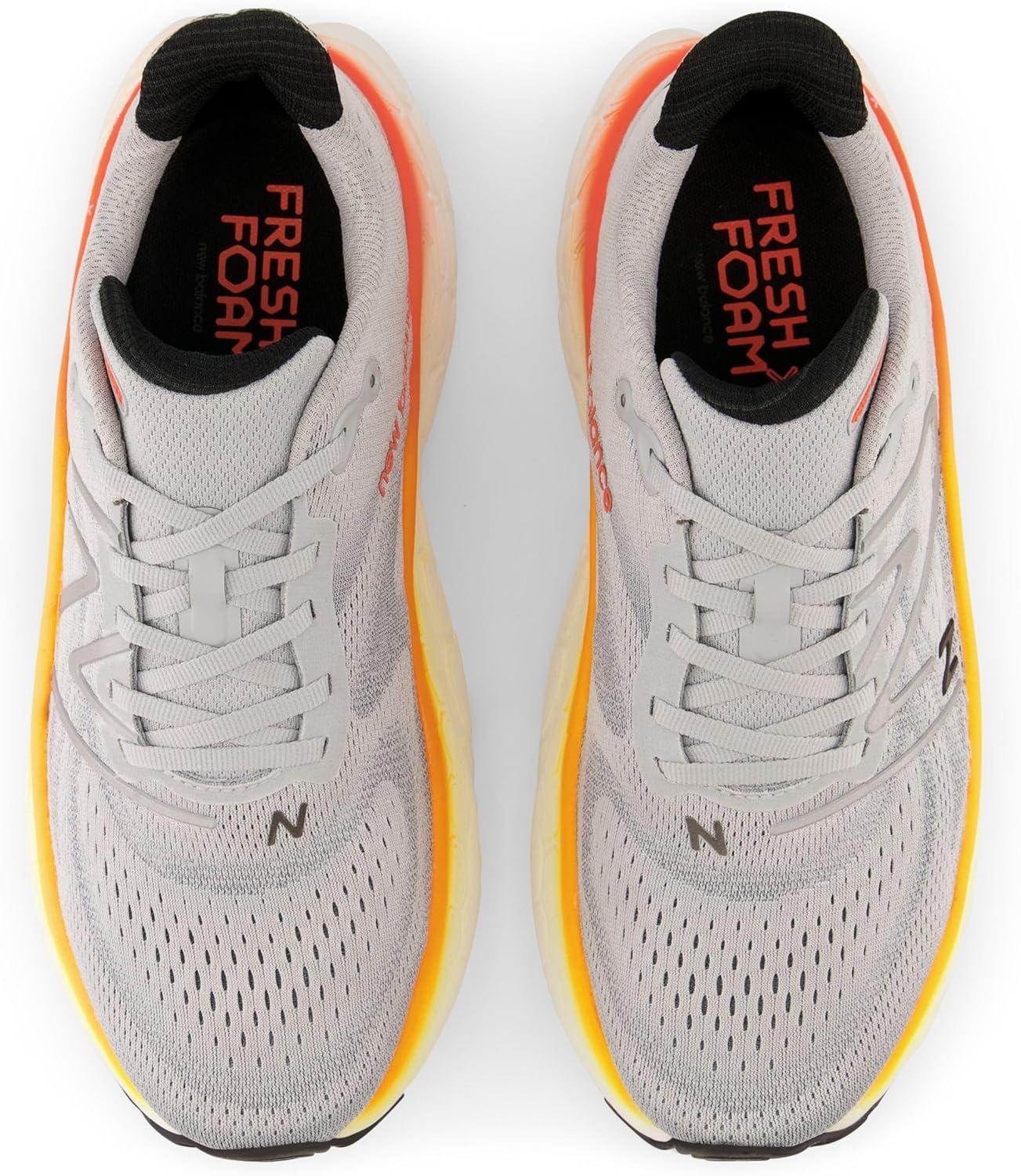 imageNew Balance Mens Fresh Foam X More V4Aluminum GreyNeon DragonflyHot Marigold