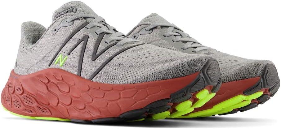 imageNew Balance Mens Fresh Foam X More V4Harbor GreyBrick Red