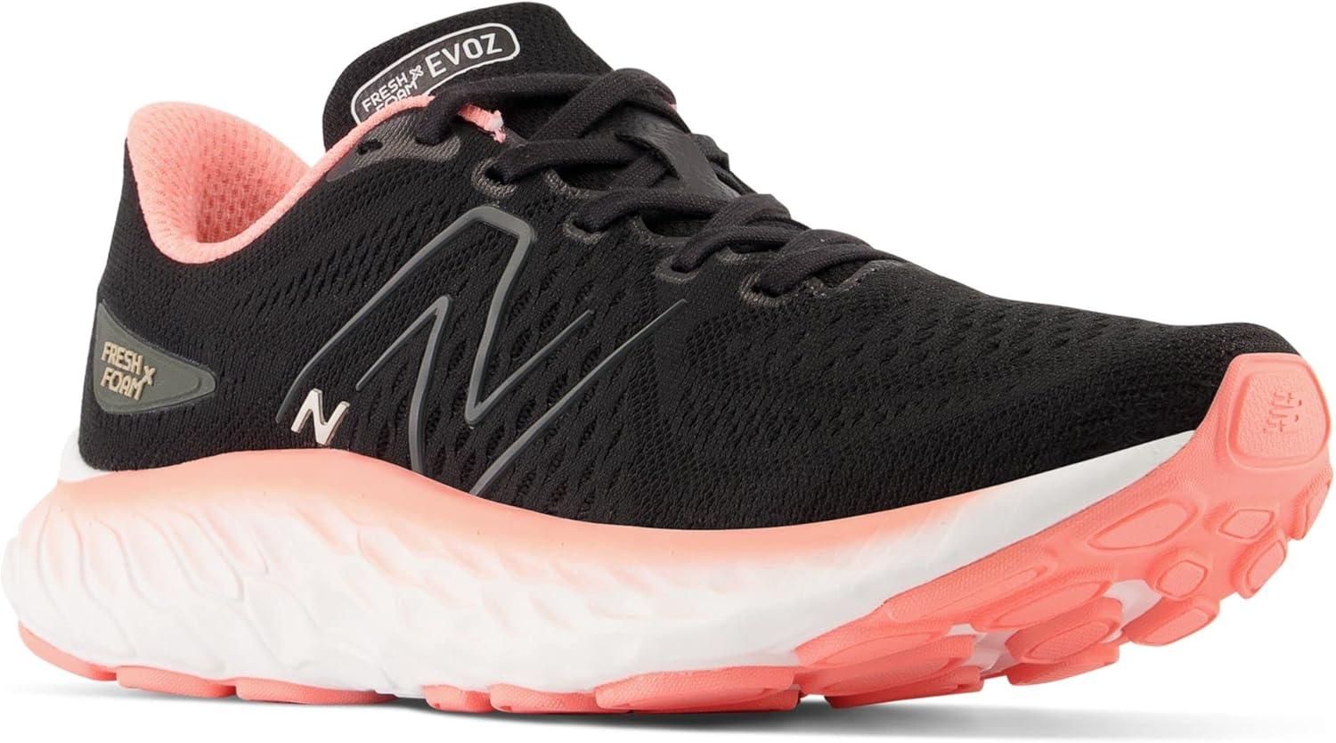imageNew Balance Womens Fresh Foam X Evoz V3 Running ShoeBlackBlacktopGrapefruit