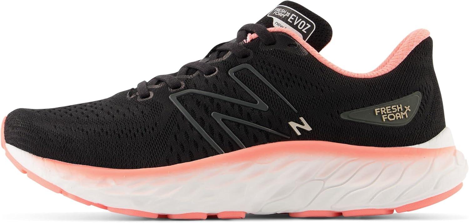 imageNew Balance Womens Fresh Foam X Evoz V3 Running ShoeBlackBlacktopGrapefruit