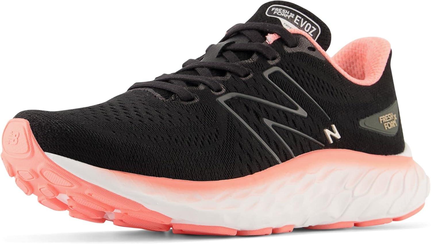 imageNew Balance Womens Fresh Foam X Evoz V3 Running ShoeBlackBlacktopGrapefruit