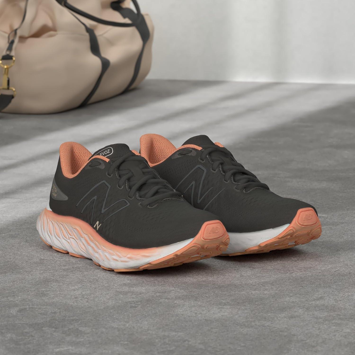 imageNew Balance Womens Fresh Foam X Evoz V3 Running ShoeBlackBlacktopGrapefruit