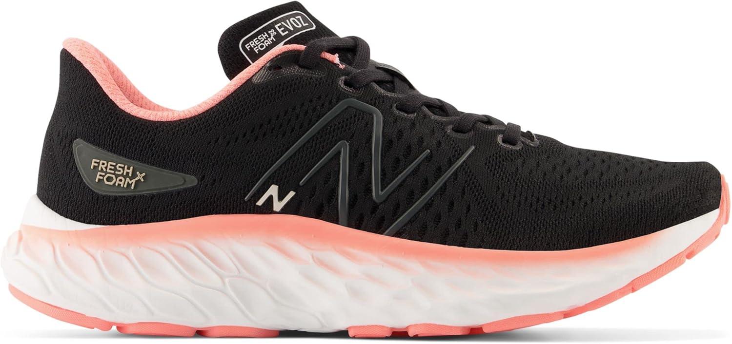 imageNew Balance Womens Fresh Foam X Evoz V3 Running ShoeBlackBlacktopGrapefruit