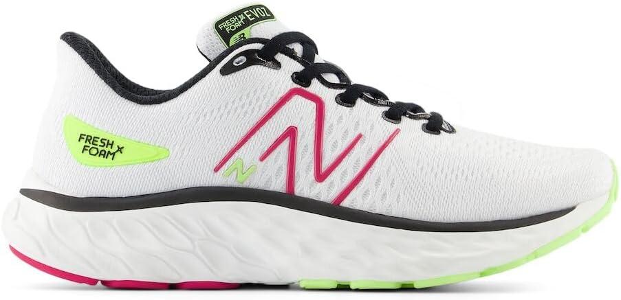 imageNew Balance Womens Fresh Foam X Evoz V3 Running ShoeWhiteCarnival PinkBleached Lime Glo