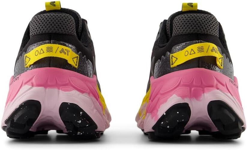 imageNew Balance Womens Fresh Foam X More Trail V3trail Running ShoeBlackGinger LemonReal Pink
