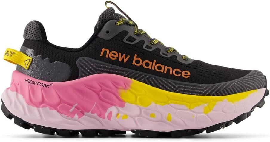 imageNew Balance Womens Fresh Foam X More Trail V3trail Running ShoeBlackGinger LemonReal Pink