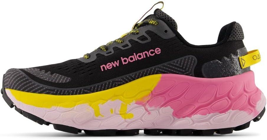 imageNew Balance Womens Fresh Foam X More Trail V3trail Running ShoeBlackGinger LemonReal Pink