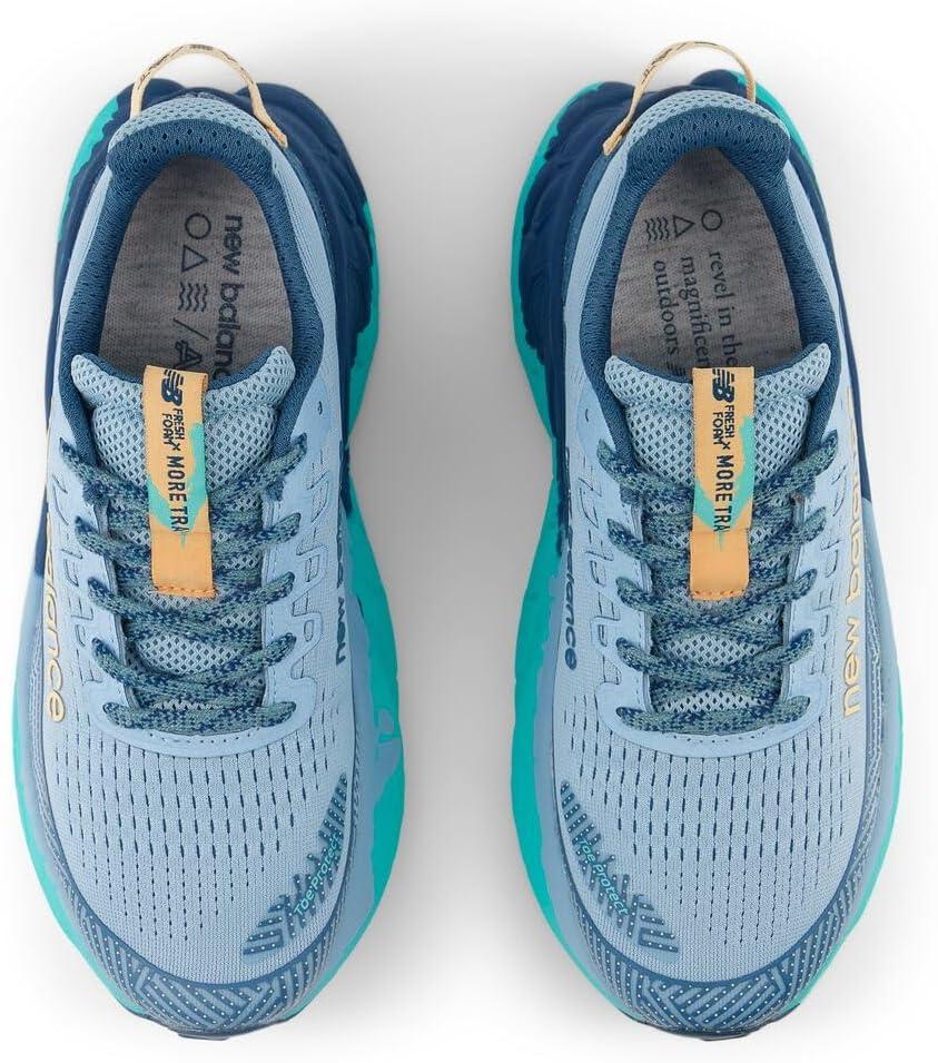 imageNew Balance Womens Fresh Foam X More Trail V3trail Running ShoeChrome BlueTerrariumPeach Blossom