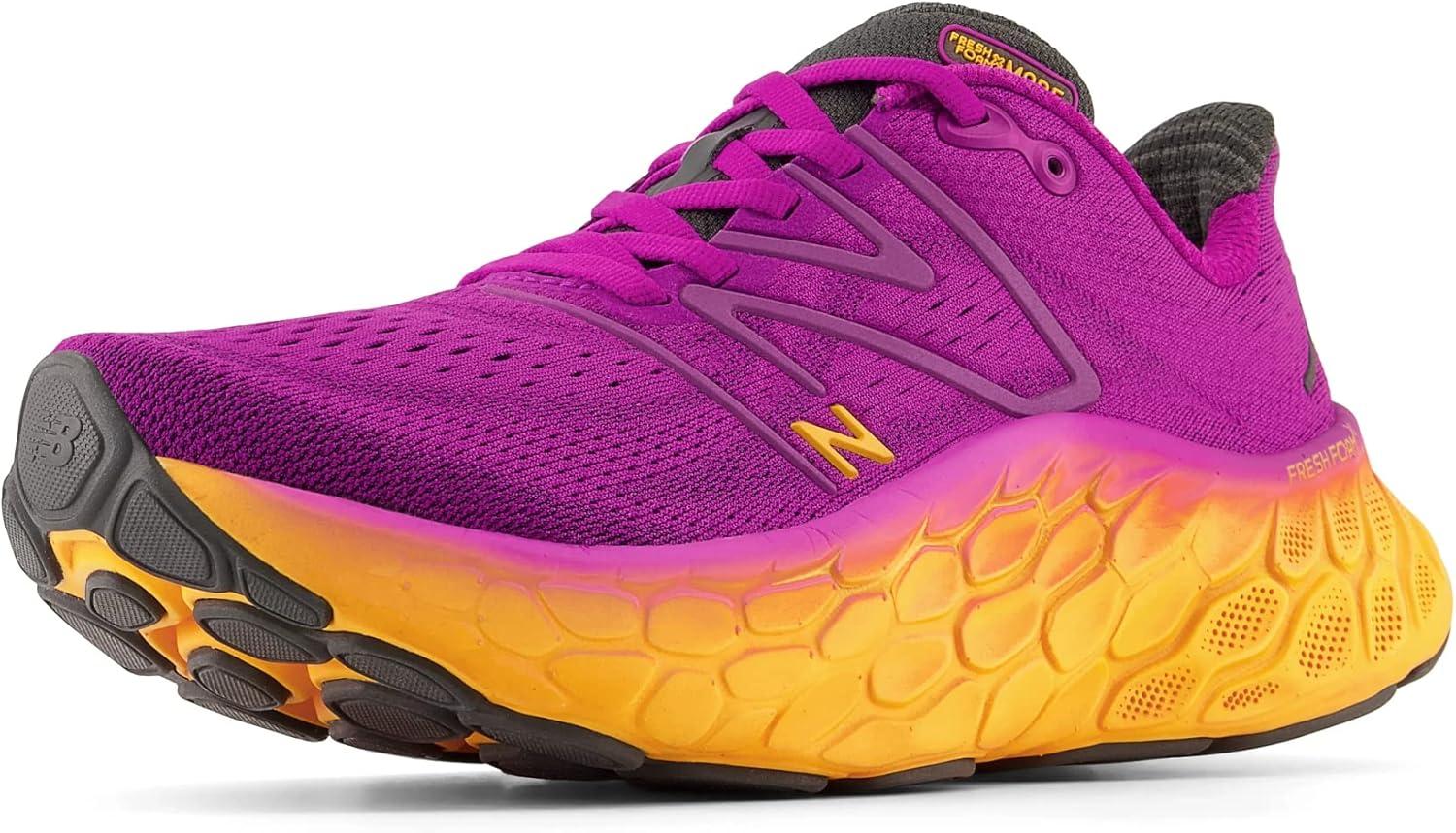 imageNew Balance Womens Fresh Foam X More V4 Running ShoePurple PunchHot Marigold