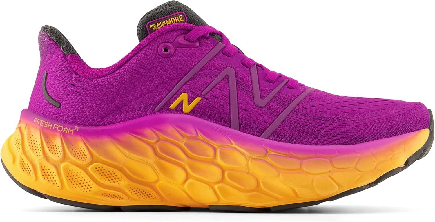 imageNew Balance Womens Fresh Foam X More V4 Running ShoePurple PunchHot Marigold