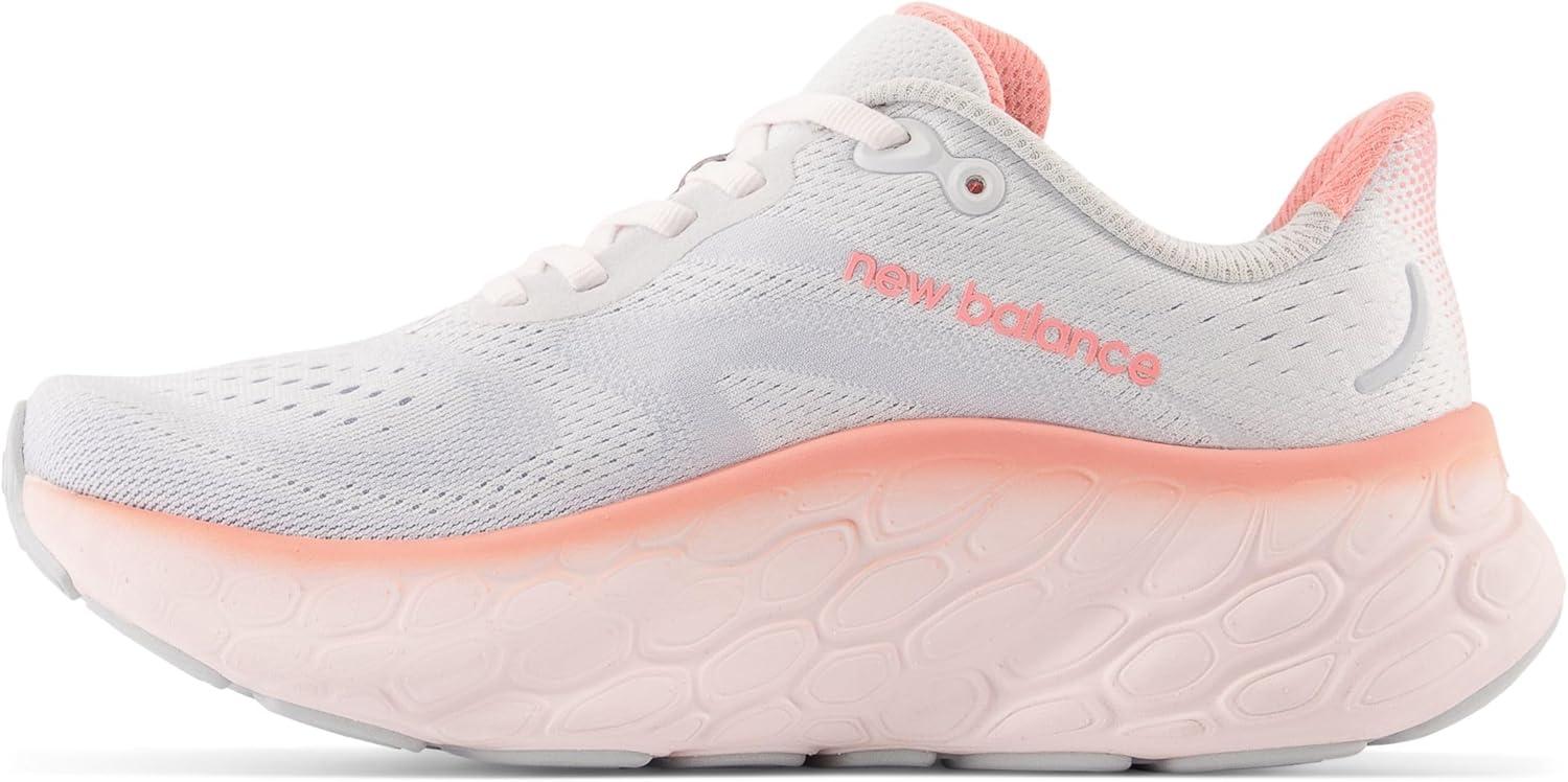 imageNew Balance Womens Fresh Foam X More V4 Running ShoeQuartz GreyWashed PinkGrapefruit