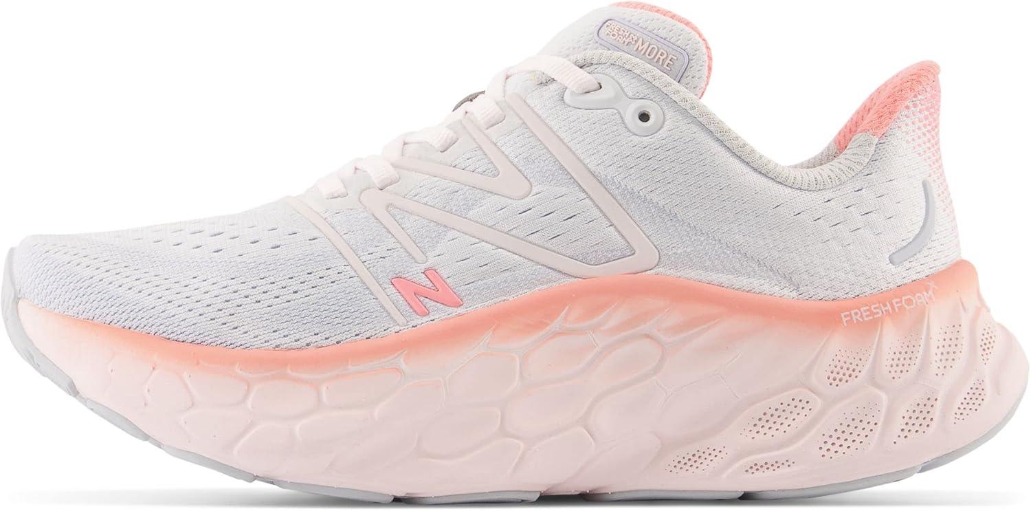 imageNew Balance Womens Fresh Foam X More V4 Running ShoeQuartz GreyWashed PinkGrapefruit