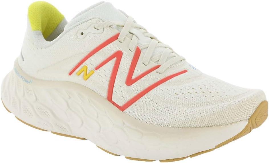 imageNew Balance Womens Fresh Foam X More V4 Running ShoeSea SaltGulf RedLemon Zest