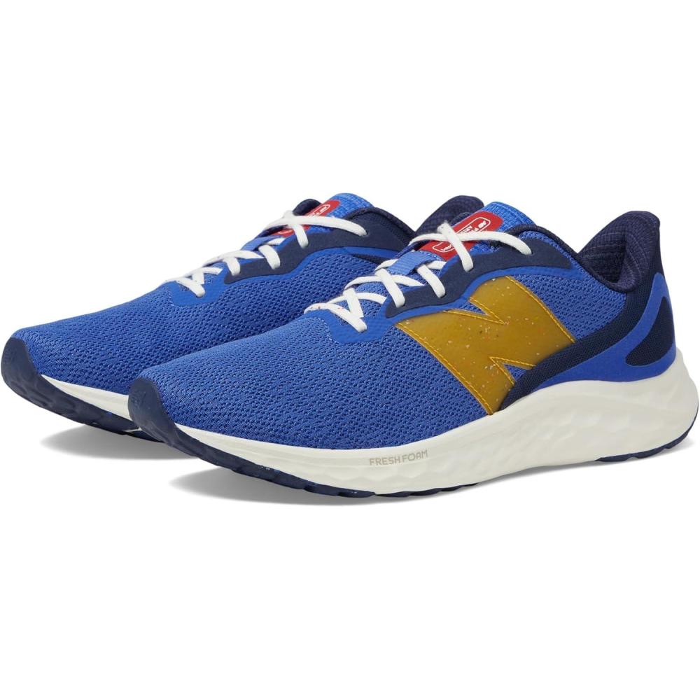 imageNew Balance Mens Fresh Foam Arishi V4Running ShoeMarine BlueHot Marigold Fuzz