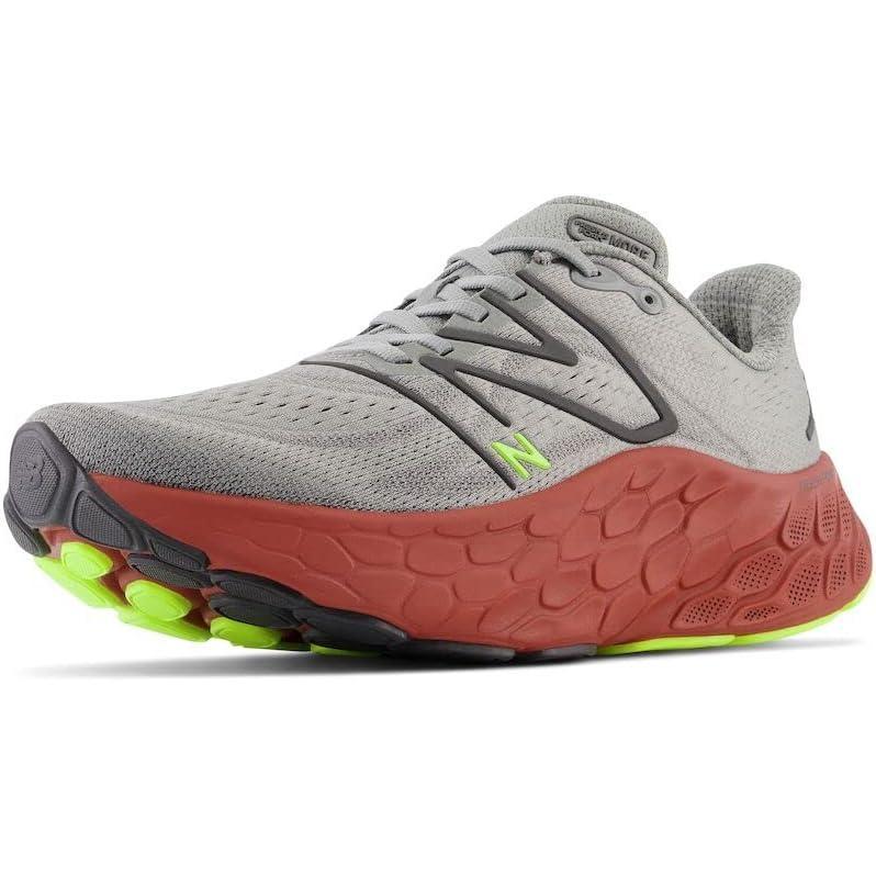 imageNew Balance Mens Fresh Foam X More V4Harbor GreyBrick Red