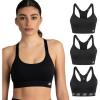 imageNew Balance 3 Pack Keyhole Sports Bras for Women Yoga Pilates Set Cami Moisture Wicking Sostn DeportivoBlackBlackBlack