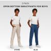 imageNew Balance Boys Open Bottom Active Sweatpants  2 Pack Soft Cotton Fleece Blend PullOn Straight Leg Sweats Sizes 420StoneBlue