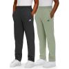 imageNew Balance Boys Open Bottom Active Sweatpants  2 Pack Soft Cotton Fleece Blend PullOn Straight Leg Sweats Sizes 420CharcoalGreen