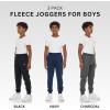 imageNew Balance Boys Fleece Jogger 3 Pack  Kids Soft Cotton Blend Fleece Sweatpants with Pockets Athletic Fit Sizes 420CharcNavyBlack