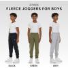 imageNew Balance Boys Fleece Jogger 3 Pack  Kids Soft Cotton Blend Fleece Sweatpants with Pockets Athletic Fit Sizes 420GreenGreyBlack