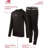 imageNew Balance Boys Performance Base Layer Set  2 Piece Athletic MoistureWicking Long Sleeve T Shirt and Tights Sizes 2T20Black Solid