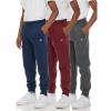 imageNew Balance Boys Fleece Jogger 3 Pack  Kids Soft Cotton Blend Fleece Sweatpants with Pockets Athletic Fit Sizes 420NavyBurgCharc