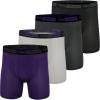 imageNew Balance Mens No Fly Mesh Jersey Boxer Brief Breathable Lightweight Moisture Wicking Underwear 4 PackBlackIcePrism PurpleMagnet