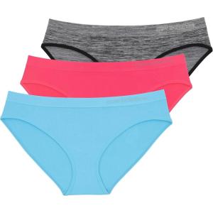 imageNew Balance Womens Ultra Comfort Performance Seamless Bikini Underwear 3 PackGuavaBluefishDark Heather