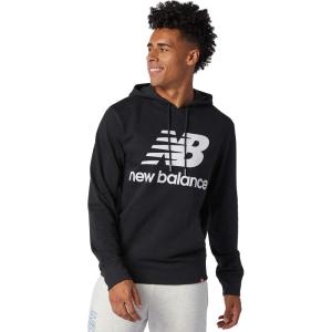 imageNew Balance mens Nb Essentials Stacked Logo Pullover HoodieBlack