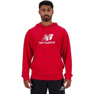 imageNew Balance mens Nb Essentials Stacked Logo Pullover HoodieTeam Red