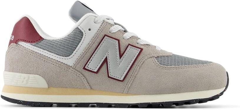 imageNew Balance 574 V1 LaceUp Sneaker Arid StoneMonarch Burgundy 55 US Unisex Big Kid