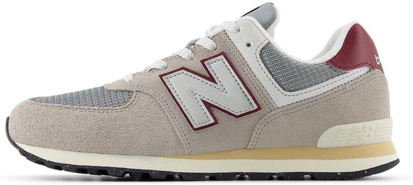 imageNew Balance 574 V1 LaceUp Sneaker Arid StoneMonarch Burgundy 55 US Unisex Big Kid