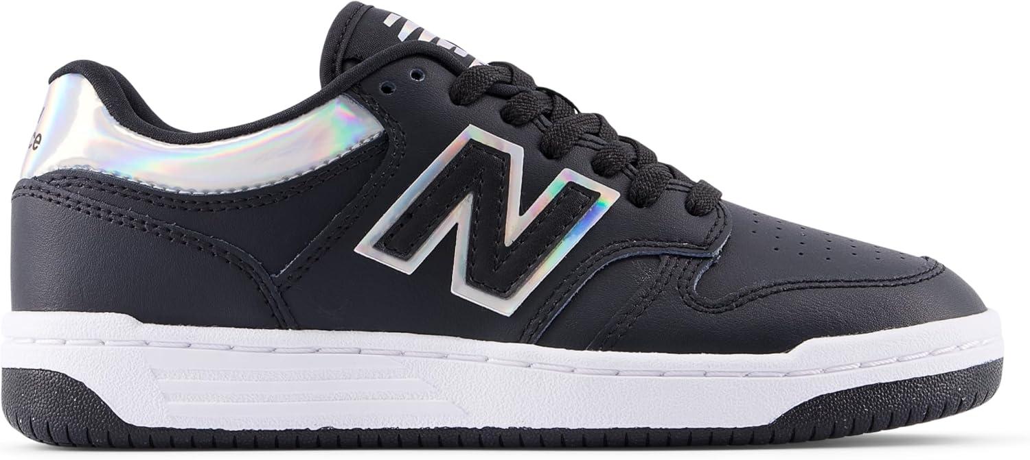 imageNew Balance UnisexChild 480 V1 LaceupBlackWhite Iridescent