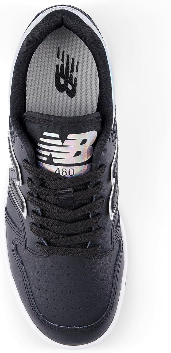 imageNew Balance UnisexChild 480 V1 LaceupBlackWhite Iridescent