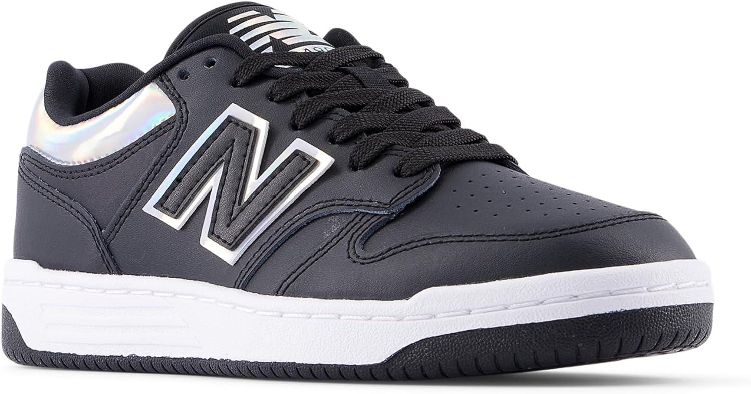 imageNew Balance UnisexChild 480 V1 LaceupBlackWhite Iridescent