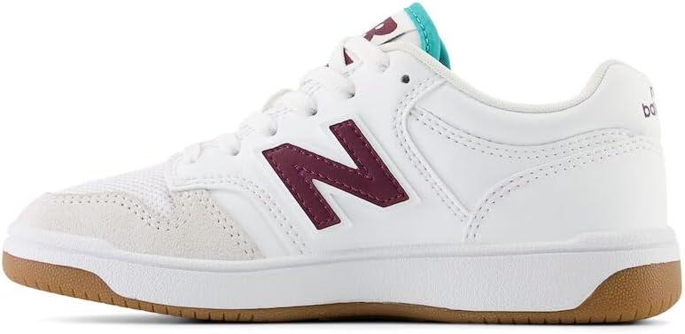 imageNew Balance UnisexChild 480 V1 LaceupWhiteNb Burgundy