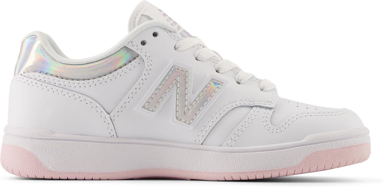 imageNew Balance UnisexChild 480 V1 LaceupWhiteRose Sugar