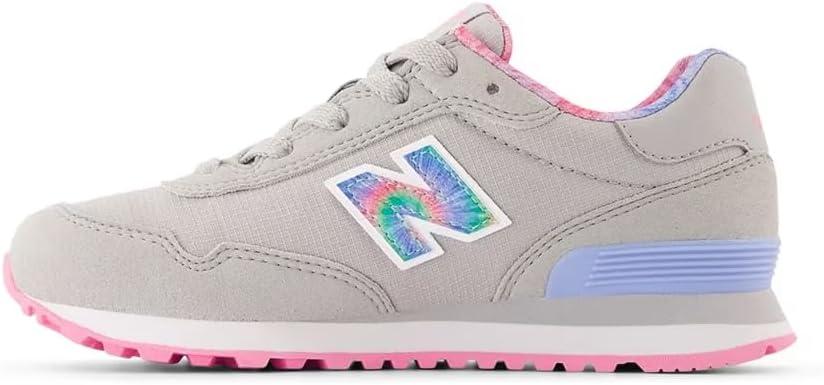 imageNew Balance UnisexChild 515 V1 LaceupRain CloudSignal PinkElectric Sky