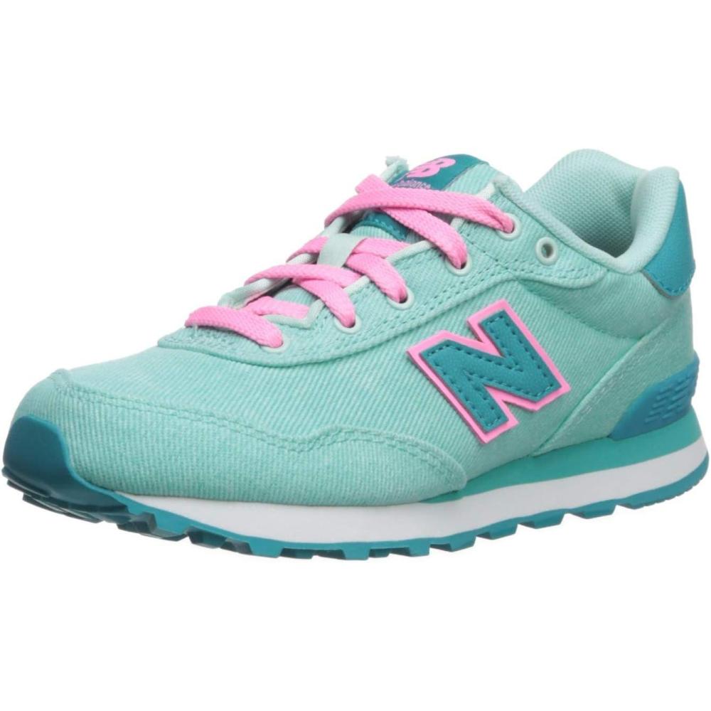 imageNew Balance UnisexChild 515 V1 LaceupLight TidepoolNeon Aqua Blue